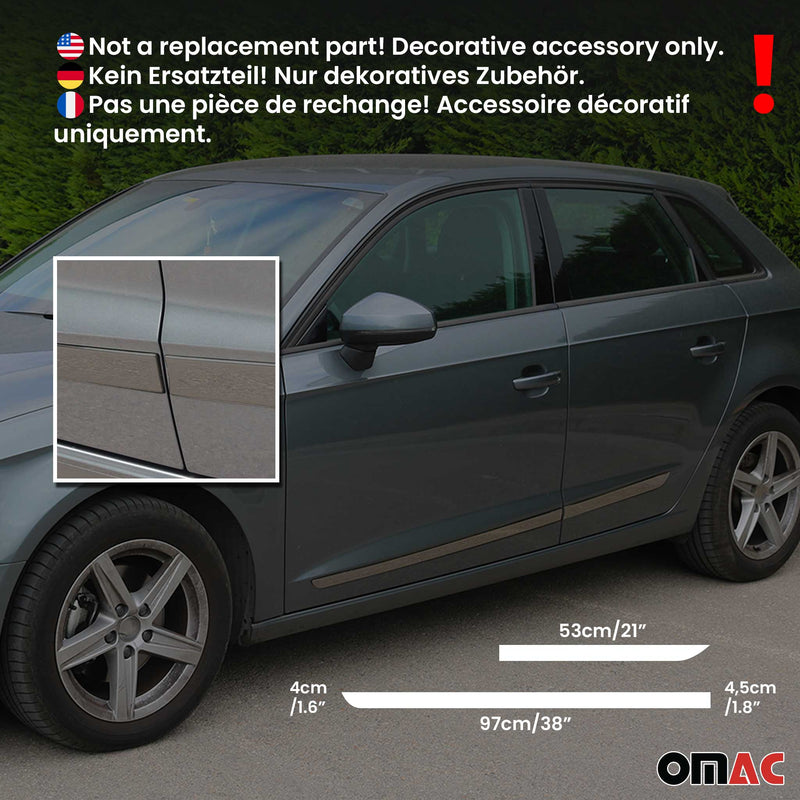 Striscia di protezione porta laterale per Seat Alhambra 2010-2025 cromata scura 4x