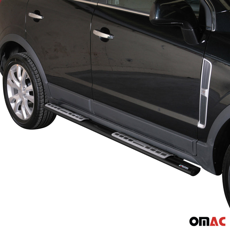 Minigonne laterali in acciaio inox per Opel Antara 2011-2015 Nero