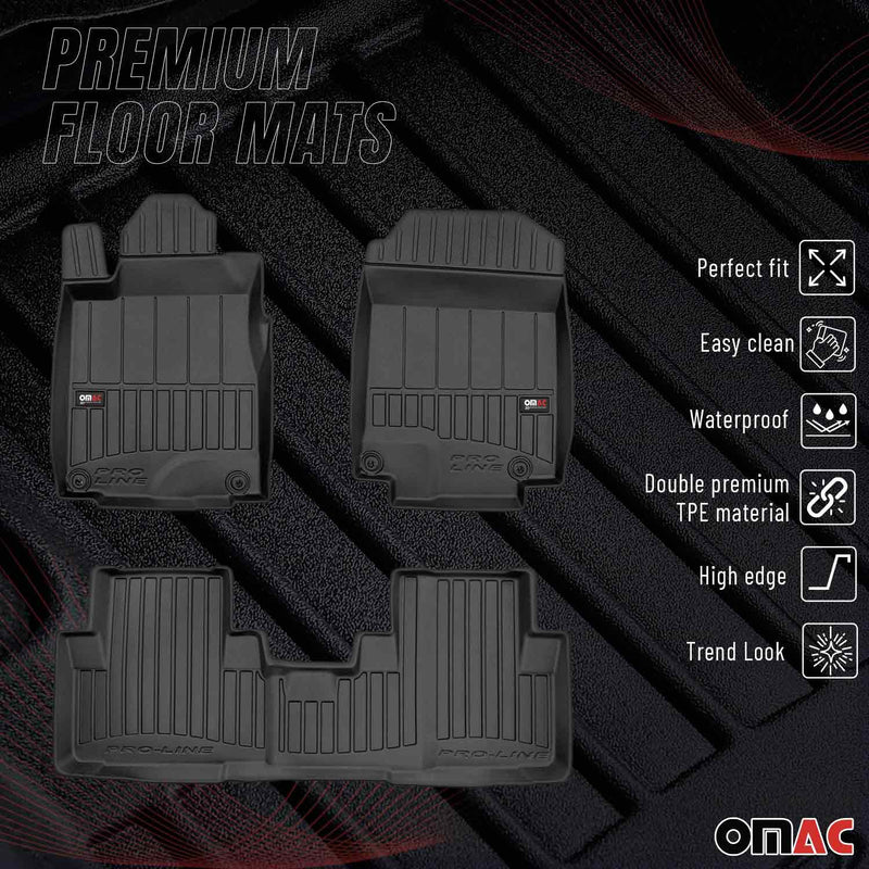 Tappetini per Honda CR-V 2012-2018 in TPE nero, 3 pezzi