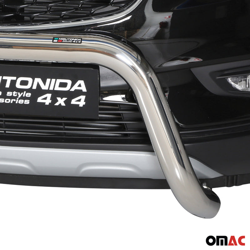 Protezione anteriore per Opel Mokka X 2016-2019 ø76mm acciaio argento