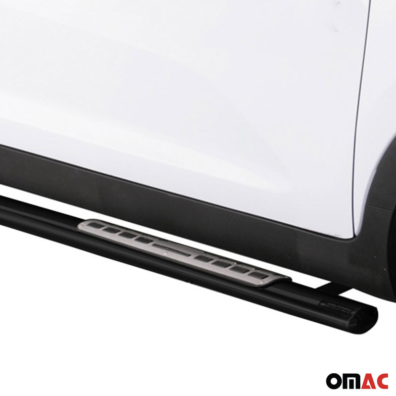 Minigonne laterali in acciaio inox per Kia Sportage 2010-2015 Nero