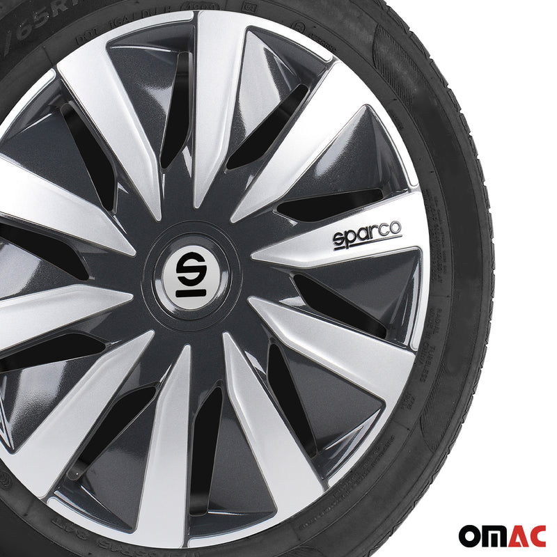 Coprimozzi Sparco 15 pollici Lazio grigio argento 4x