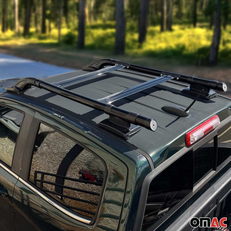 Set di barre portatutto per Ford Ranger Double Cab 2 2007-2012, alluminio nero, 4 pezzi