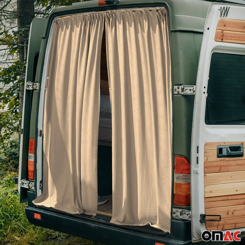 Maß Gardinen für Ford Transit Tourneo Connect L1 L2 Heckklappe Vorhänge Beige