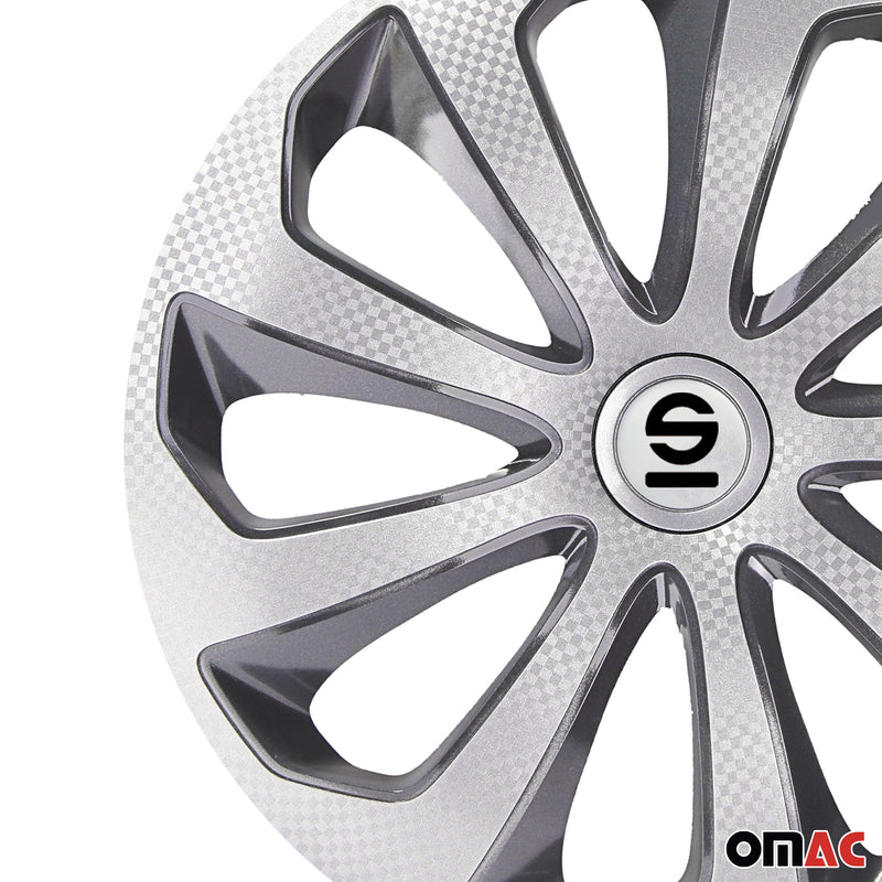 Coprimozzi Sparco 16 pollici Sicilia Argento Carbonio Grigio 4 pezzi