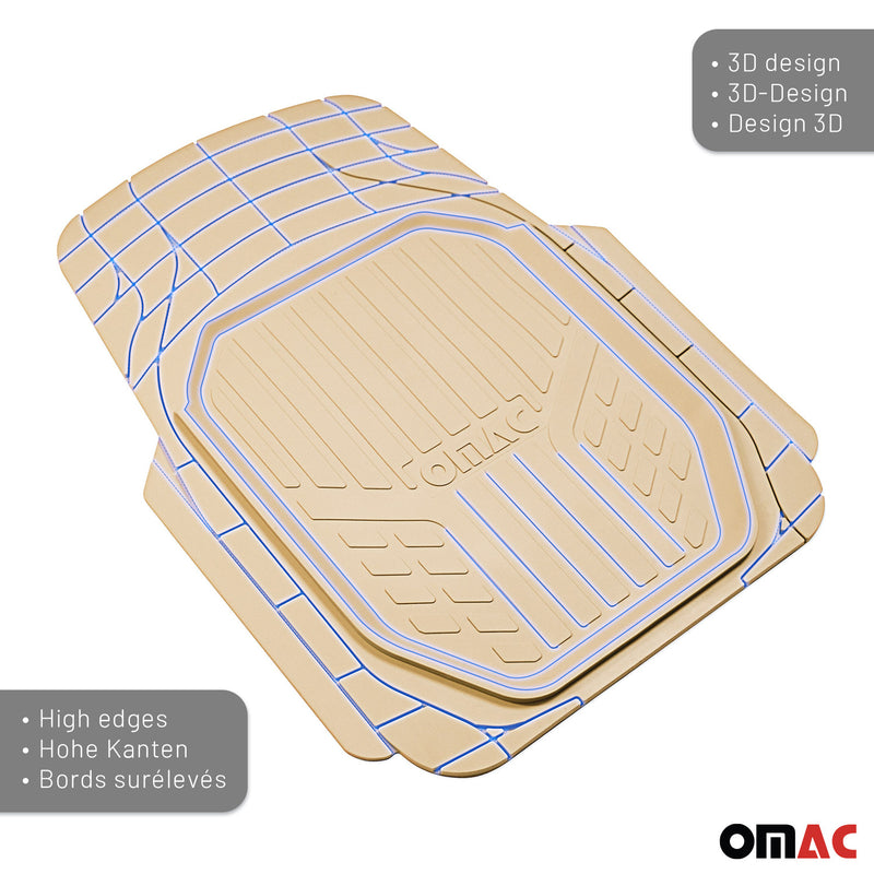 Tappetini Renault Captur tagliabili in gomma beige 4 pezzi