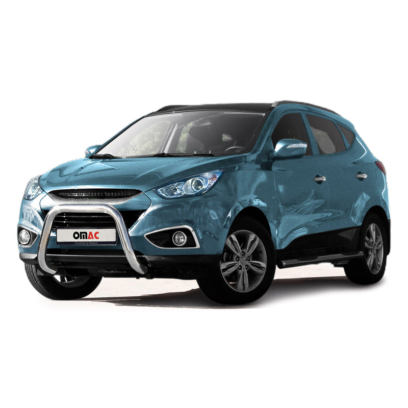 Protezione anteriore per Hyundai ix35 2010-2015 con bull bar ABE argento 