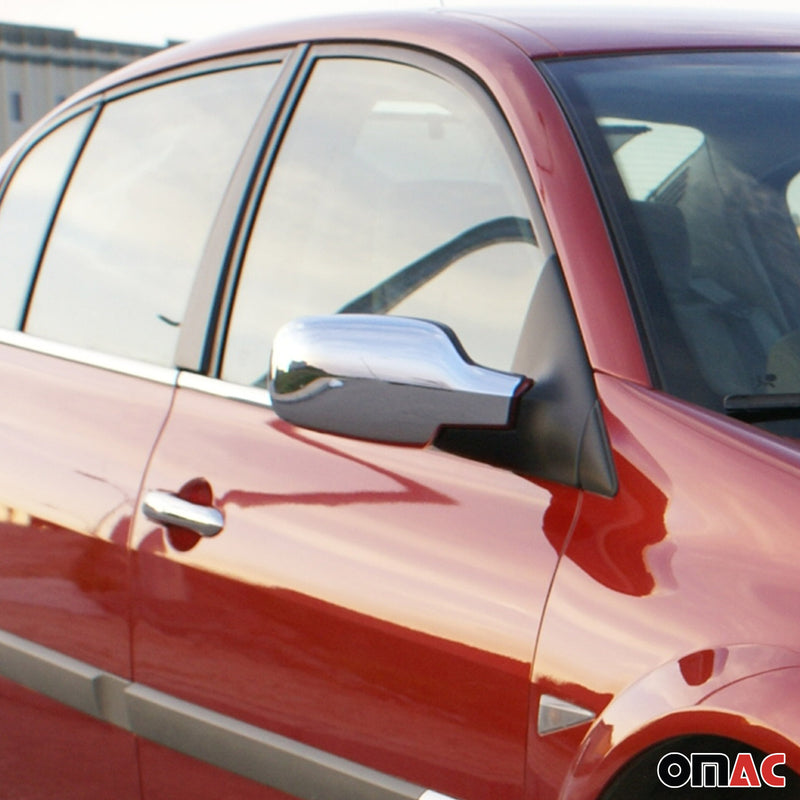 Calotte specchietti retrovisori per Renault Scenic 2003-2009 cromate ABS argento