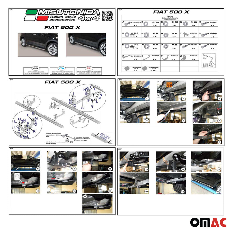 Minigonne laterali in acciaio inossidabile per Jeep Renegade 2014-2024, barre stabilizzatrici argento, 2 pezzi