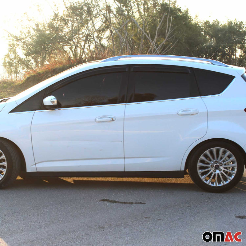 Listelli decorativi per finestrini Ford C-Max 2010-2019 in acciaio inox cromato, 8 pezzi 