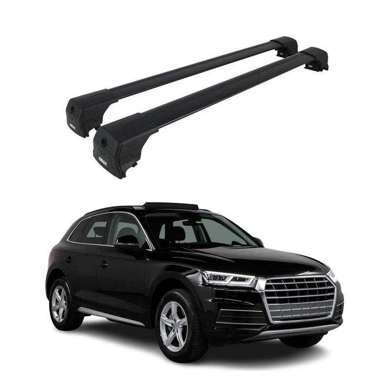 Portapacchi da tetto per Audi Q5 FY 2017-2024 ABE Alu Nero 2x