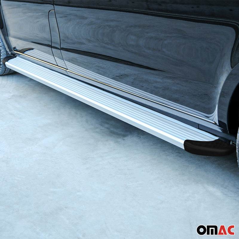 Minigonne laterali, pedane sottoporta per Opel Mokka 2012-2019 alluminio argento