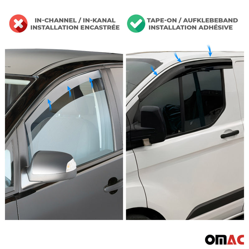 4 deflettori antivento e antipioggia per Audi Q7 4LB 2006-2015 in acrilico scuro