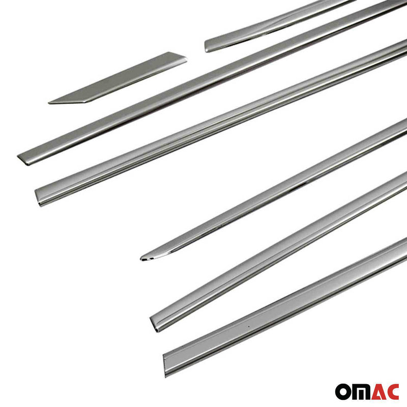 Listelli decorativi per finestrini Peugeot 3008 2016-2025 in acciaio inox scuro, 8 pezzi 