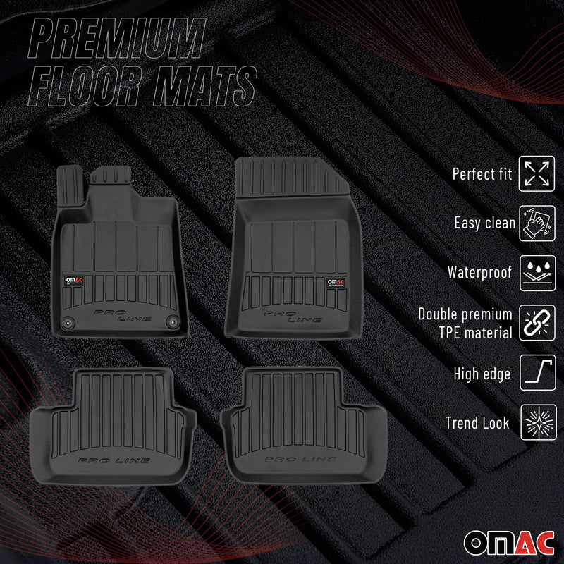 2004-2011 Peugeot 407 Limo Kombi Fußmatten TPE Schwarz 4 tlg