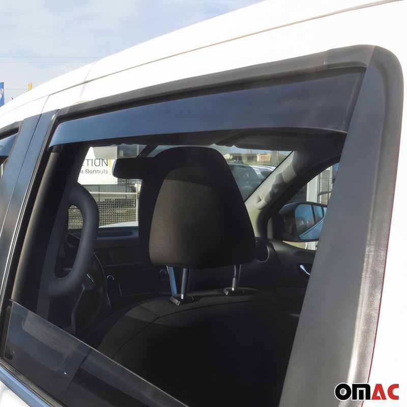 Deflettori antivento e antipioggia per Nissan Navara D23 2015-2025 in acrilico scuro, 4 pezzi