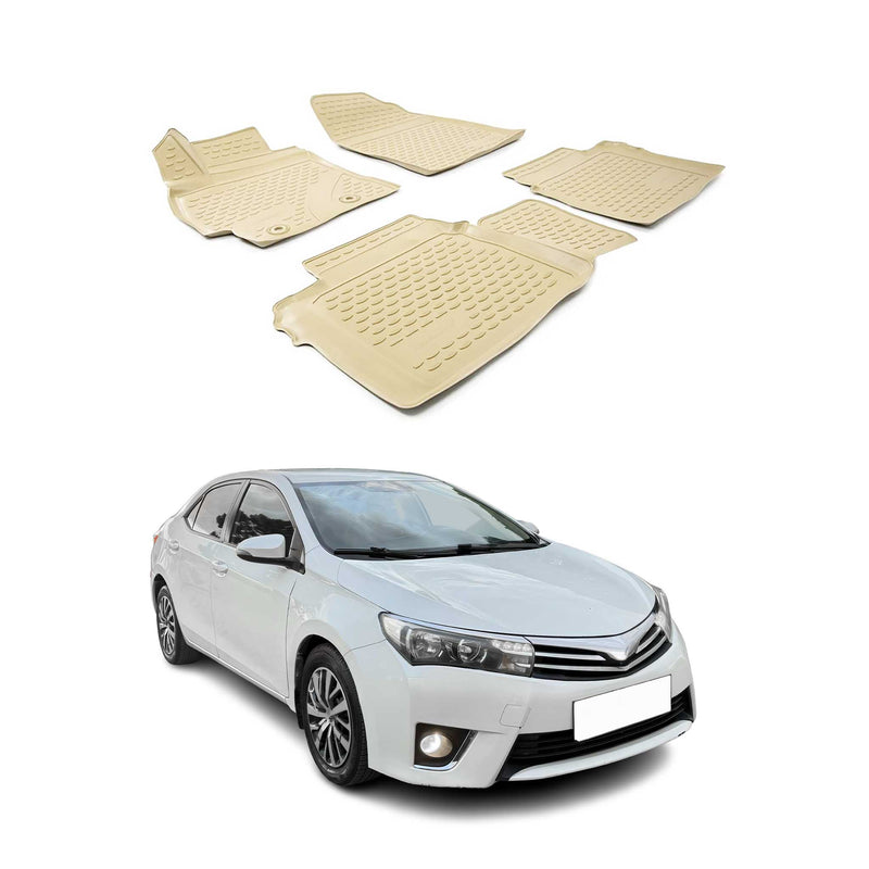 2013-2021 Toyota Corolla Fußmatten TPE Beige 4 tlg