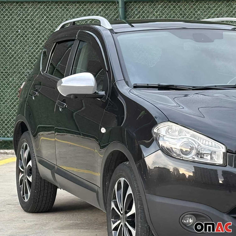 Calotte specchietti retrovisori per Nissan Qashqai +2 2008-2014 ABS cromato argento 