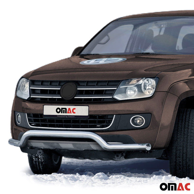 Barra di protezione anteriore per VW Amarok 2010-2016 con ABE in acciaio argento 