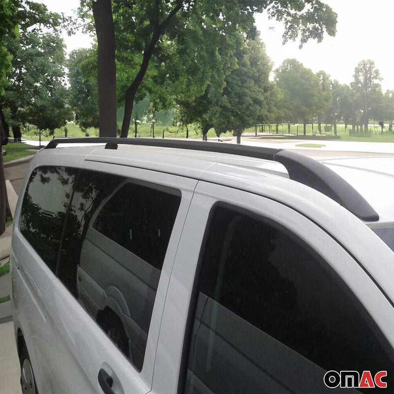 Dachreling Dachgepäckträger für VW Caddy 2010-2020 L1 Kurz Alu Schwarz