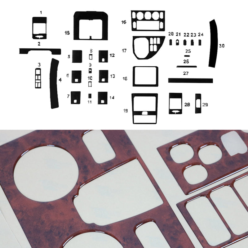 Decorazione interna abitacolo per Mercedes Classe W638 1996-2003 effetto radica 30x 
