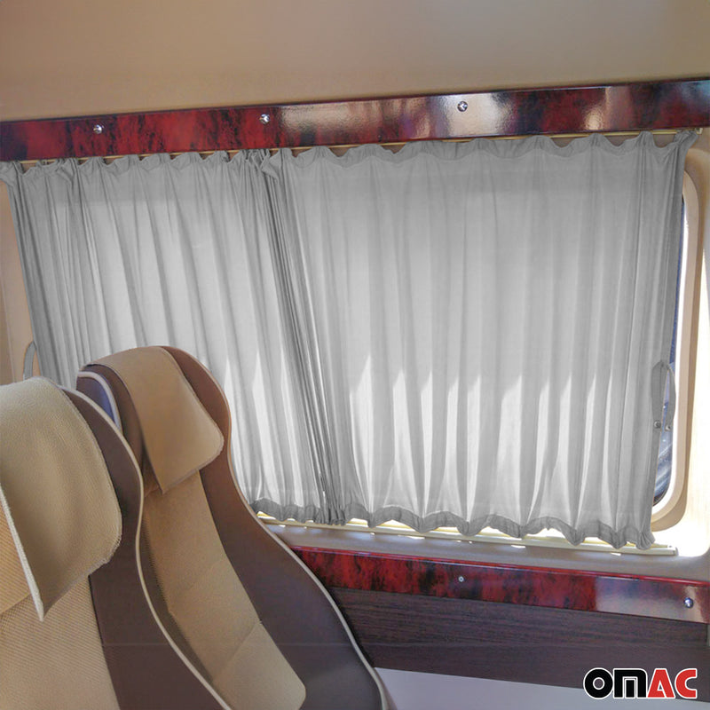 Tende angolari posteriori REALIZZATE per VW Transporter T5 2003-2015 L2 Lunghe Grigio 1x 