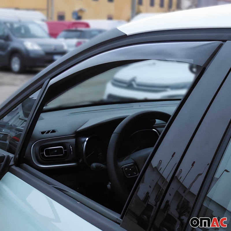 Deflettore antivento e antipioggia per Citroen C3 2016-2024 acrilico scuro 2 pezzi