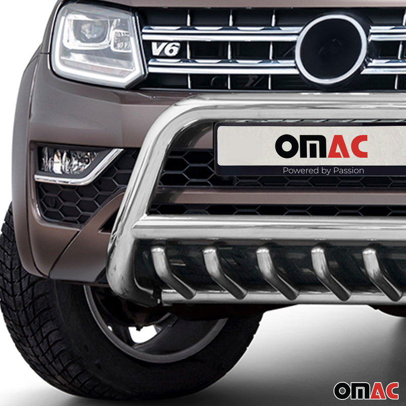 Protezione anteriore per VW Amarok 2016-2021 con bull bar ABE argento 