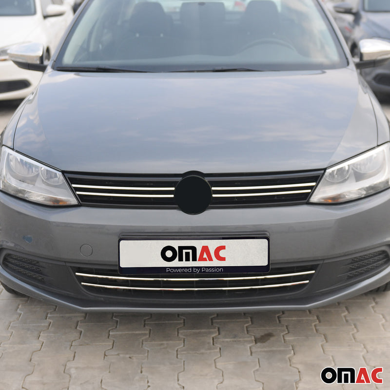 Kühlergrill Leisten Grillleisten für VW Jetta 2010-2014 Edelstahl Silber 2tlg