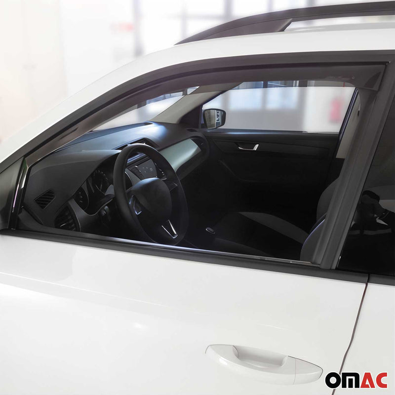 Deflettore antivento e antipioggia per Skoda Fabia 2014-2020 acrilico scuro 2 pezzi