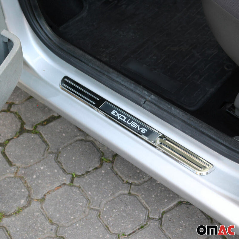 Soglie porte Exclusive per Renault Zoe 2012-2022 in acciaio inox 4x