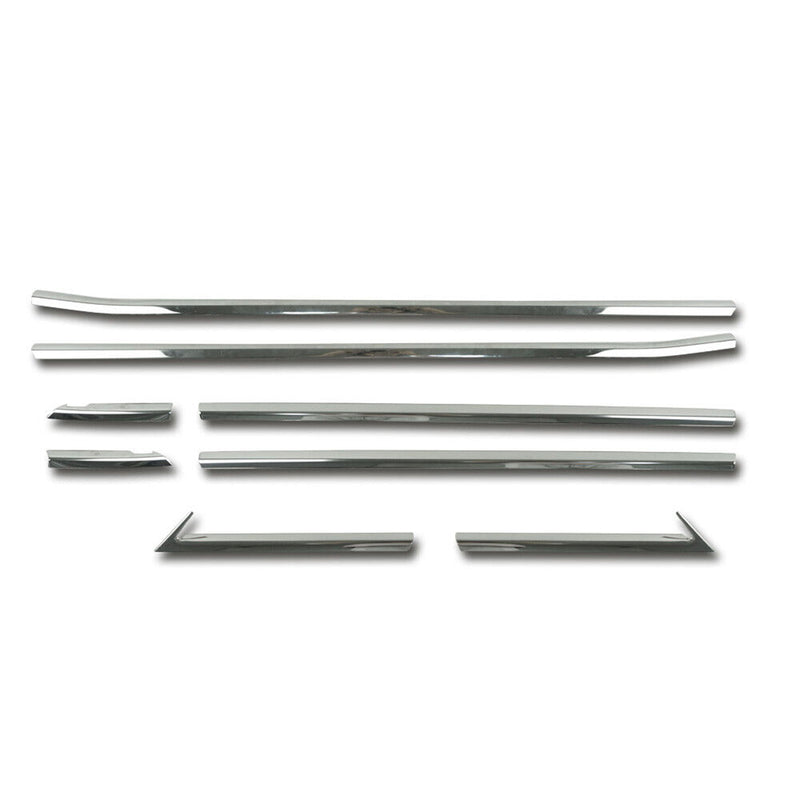 Listelli decorativi per finestrini per Opel Crossland X 2017-2025 in acciaio inox cromato 8 pezzi
