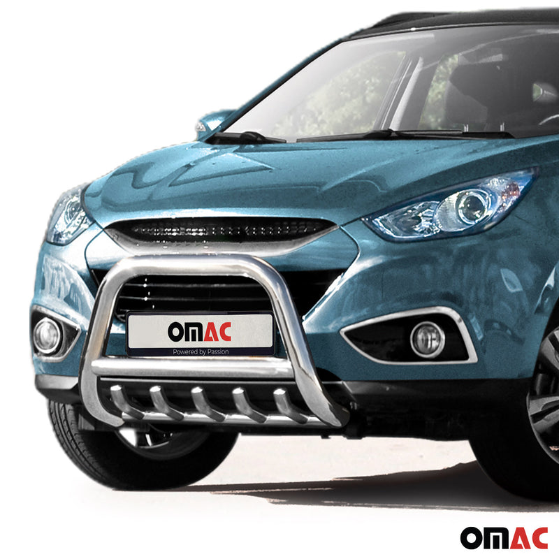 Barra di protezione anteriore in acciaio inox per Hyundai ix35 2010-2015 ABE Silver Protection 