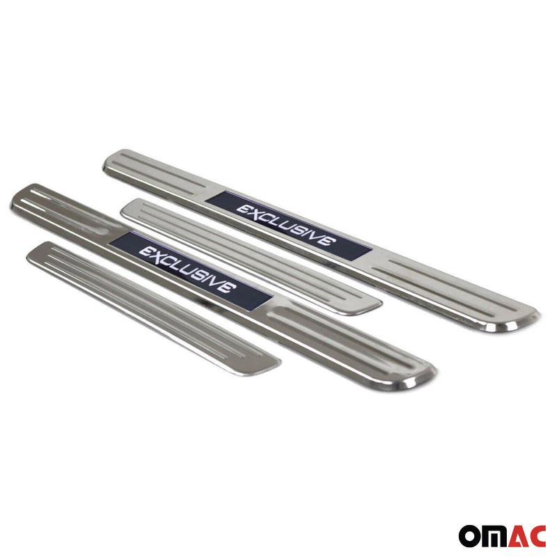 Soglie porte Exclusive per Renault Zoe 2012-2022 in acciaio inox 4x