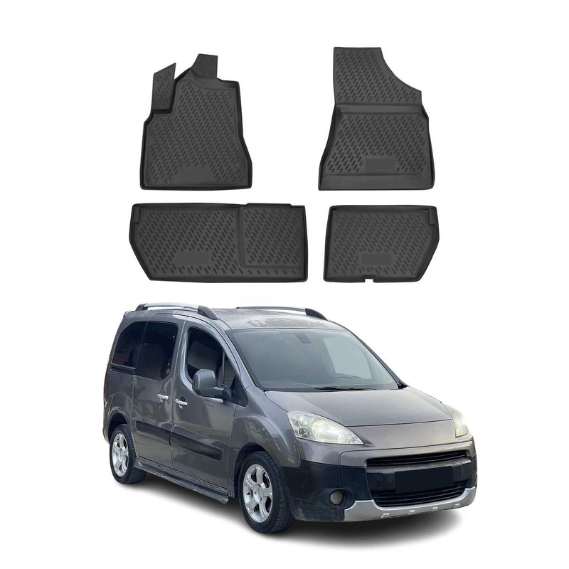 Tappetini Peugeot Partner 2008-2018 TPE Nero 4 pezzi