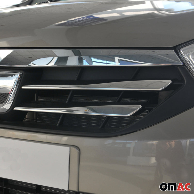 Listelli griglia per Dacia Lodgy 2012-2017 in acciaio inox argento 4 pezzi 