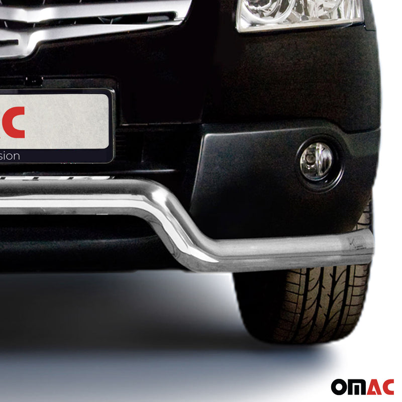 Protezione anteriore per Nissan Qashqai +2 2007-2010 acciaio ABE argento 