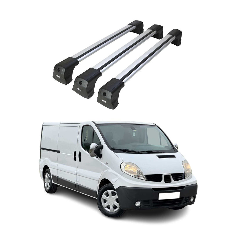 Portapacchi da tetto per Renault Trafic II 2001-2014 alluminio argento 2 pezzi