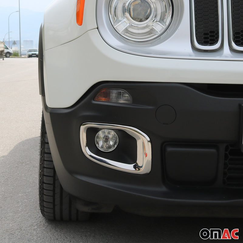 Cornice per fendinebbia per Jeep Renegade 2014-2019 in acciaio inox 2x 