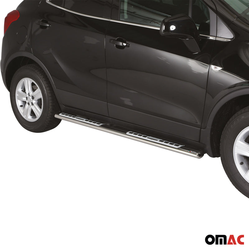 Minigonne laterali in acciaio inox per Opel Mokka 2012-2016 Argento