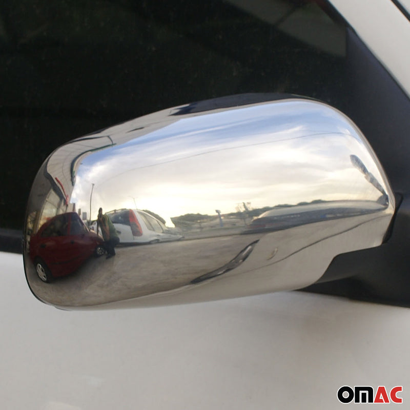 Calotte per specchietti retrovisori per Skoda Fabia 1999-2007 in acciaio inox argento 2 pezzi 