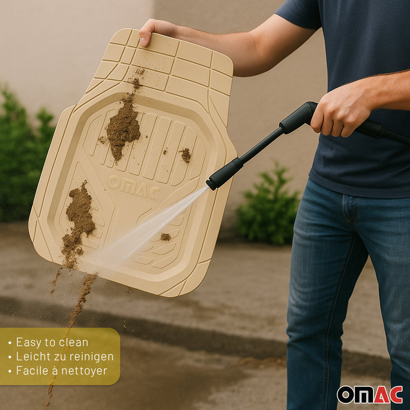 Tappetini su misura per Dacia Sandero in gomma beige 4 pezzi