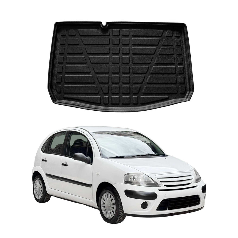 Vasca baule per Citroen C3 2002-2009 5 porte in gomma TPE nera