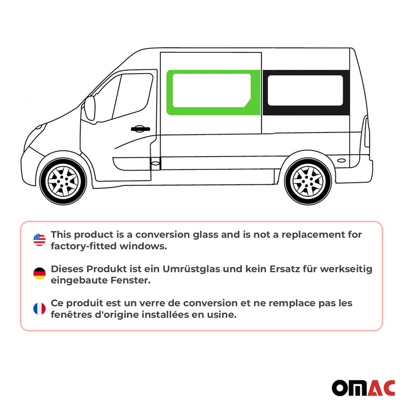 Vetro di sicurezza per finestrino laterale per Opel Movano 2010-2025 anteriore sinistro L1