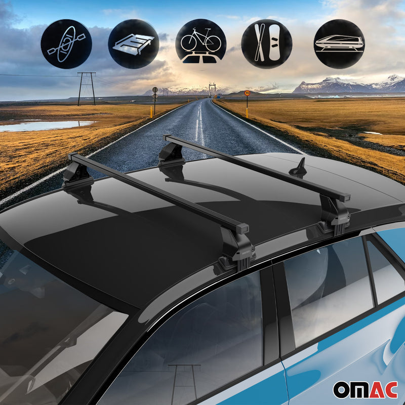 Portapacchi da tetto in acciaio Menabo per Citroen C4 Picasso 2013-2018 Nero