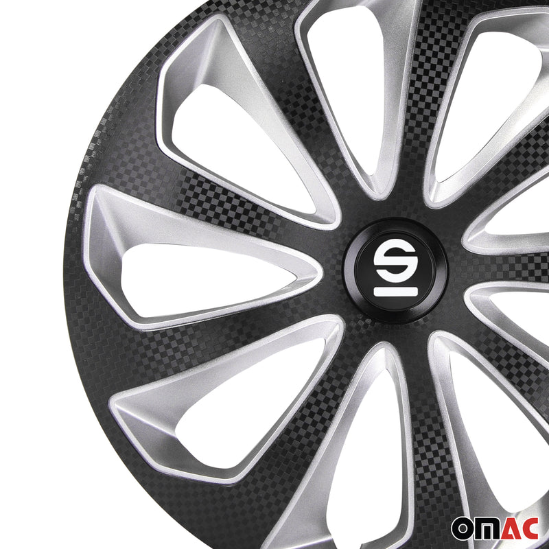 Coprimozzi Sparco 16 pollici Sicilia Nero Carbonio Argento 4 pezzi