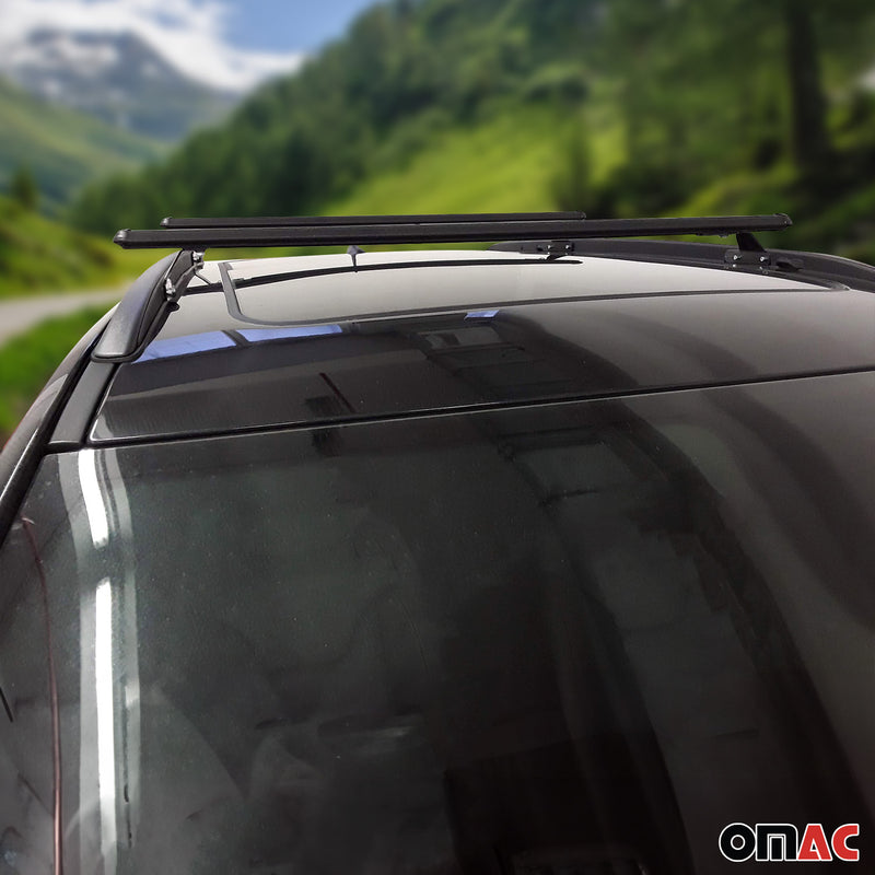 Dachträger Gepäckträger Relingträger für Jeep Compass 2018-2025 Alu Schwarz 2x