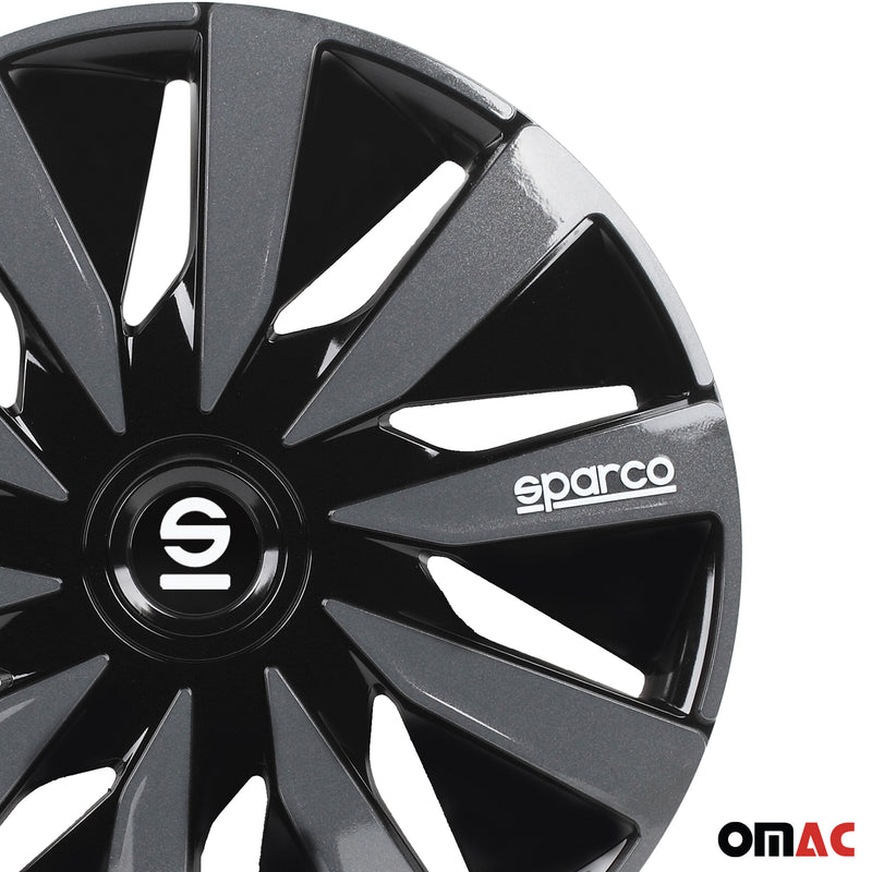 Coprimozzi Sparco 14 pollici Lazio Nero Grigio 4 pezzi