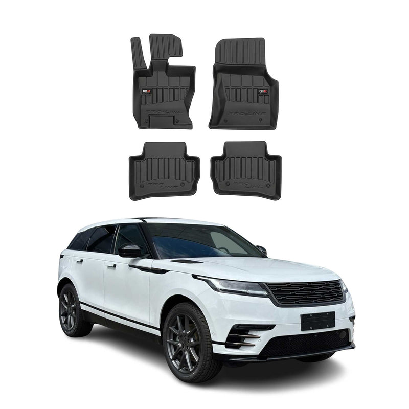 Tappetini Range Rover Velar 2017-2025 in TPE nero, 4 pezzi