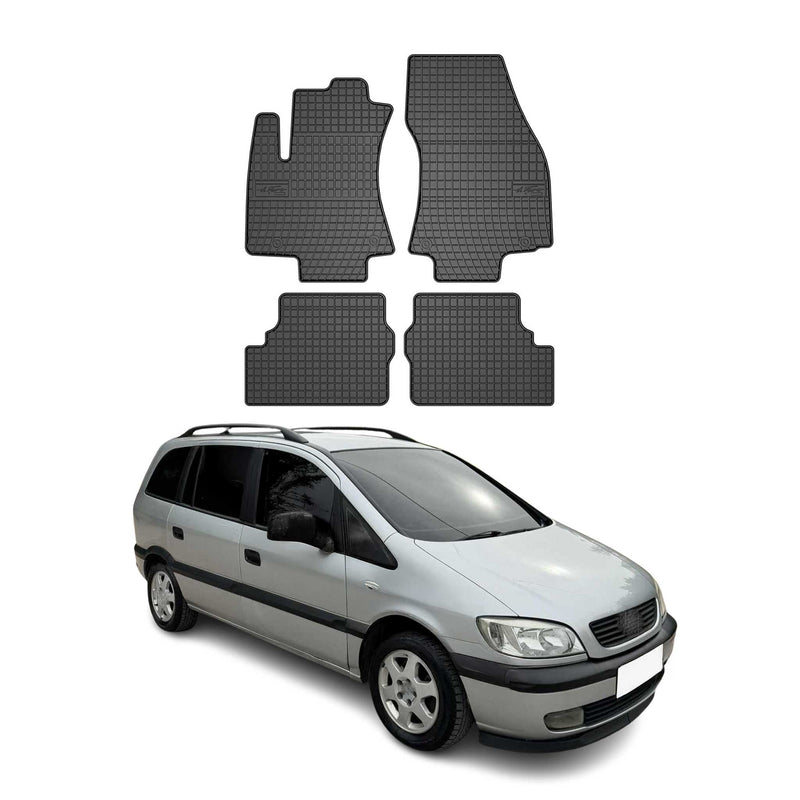 Tappetini in gomma neri per Opel Zafira 1999-2005, 4 pezzi.
